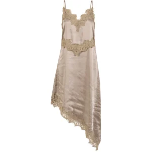 COSTER DRESS WITH LACE DETAIL CHAMPAGNE