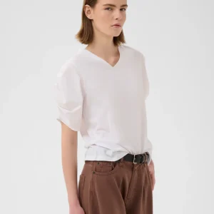 GUDRINIW V-Neck T-shirt White