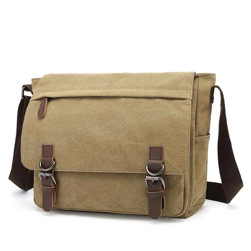 Men's Canvas Crossbody Messenger Bag – Vintage Shoulder Bag - Bild 3