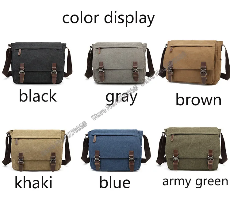 Men's Canvas Crossbody Messenger Bag – Vintage Shoulder Bag - Bild 8