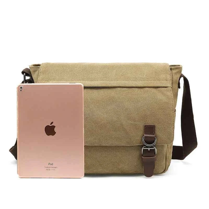 Men's Canvas Crossbody Messenger Bag – Vintage Shoulder Bag - Bild 6