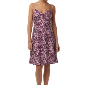 Ladies Satin Chemise Size 8 to 20 in Petit Fleur Print with Faggotting Trim