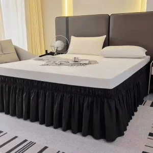 1PC Ruffled Bed Skirts with Ruffles - Double Layers, 200cm x 180/120cm, Wrinkle & Fade Resistant Fabric
