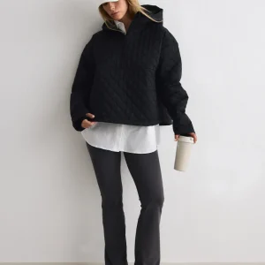 Black Cropped Quilted Anorak