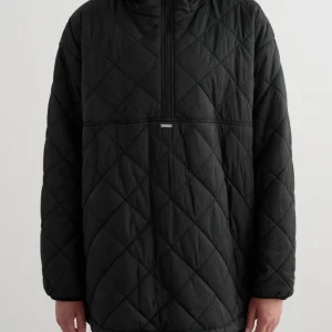 Black Oversized Quilted Anorak