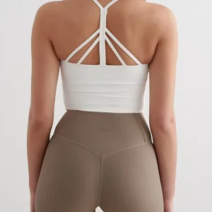 White Ribbed Performance Bralette