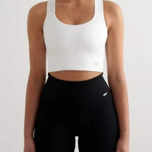 White High Support Ribbed Bra