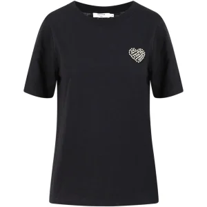 COSTER T-SHIRT MED PÄRLDETALJ SVART