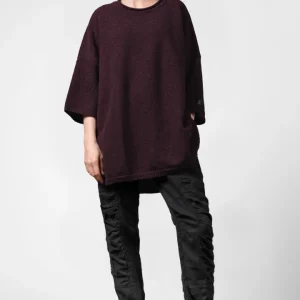 Lång stickad tröja i ull, oversize
