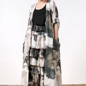 Kaftan i mönstrad viskosmix