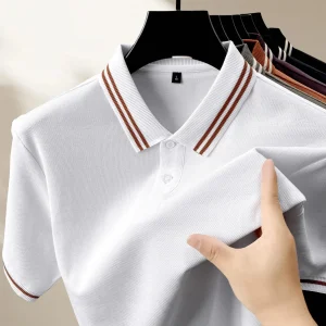 Men's Striped Cotton Polo Shirt - Comfortable, Stylish & Perfect for Summer