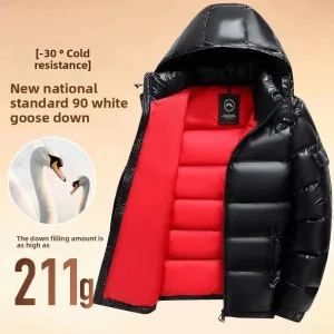 Winter Goose Down Jacket for Men and Women - Thickened Warm Coat with 90% Goose Down Content and High-Quality Fabric