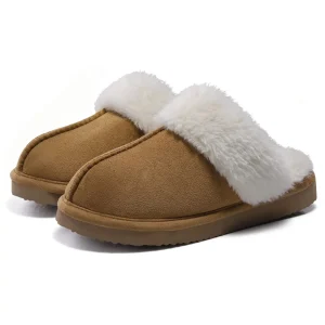 Comwarm Winter Fluffy Fur Slippers for Women - Comfy Faux Fur House Mules and Indoor Slides
