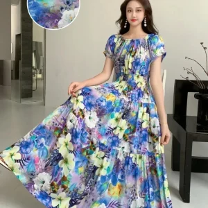 Elevate Your Summer Wardrobe with Our Bohemian Floral Cotton Dress