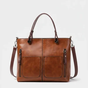 Stylish Retro Leather Handbag for Women - Versatile Shoulder & Crossbody Tote