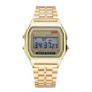 Stylish LED Digital Sports Watch with Steel Band for Business Women and Men