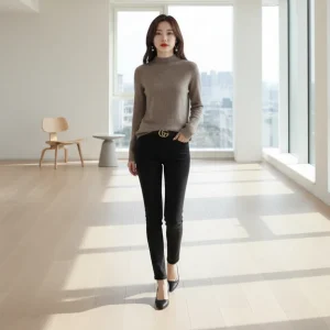 100% Pure Wool Pullover for Women - Autumn/Winter Cashmere Sweater in 19 Colors