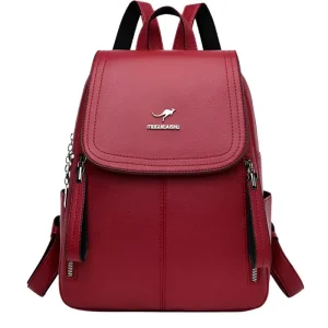 Fashion Zipper Backpack for Women - Large Capacity Leather Shoulder Bag for Girls and Teenage Girls
