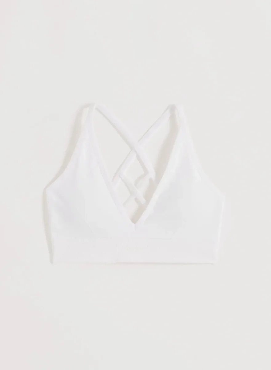 White Shape Seamless Cross Back Bra - Bild 7