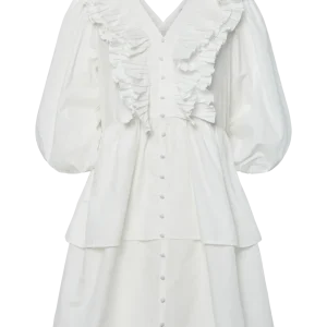 YASRUNA 3/4 RUFFLE DRESS